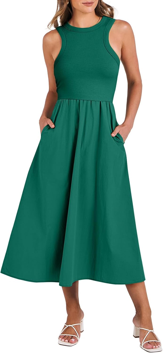 ANRABESS Womens Summer Casual Maxi Dress for Beach Travel