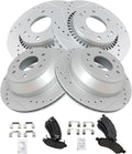 Front & Rear Brake Pad & Rotor Kit Semi-Metallic G-Coated Slotted X