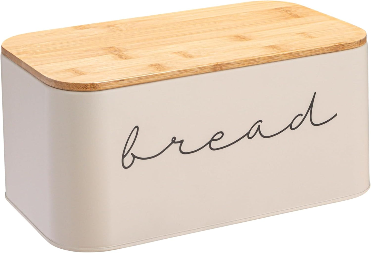 Bloomingville Metal Bread Bin with Bamboo Lid for Fresh Storage
