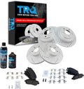 Front & Rear Ceramic Brake Pad and Rotor Kit for 2002-2003 Impreza