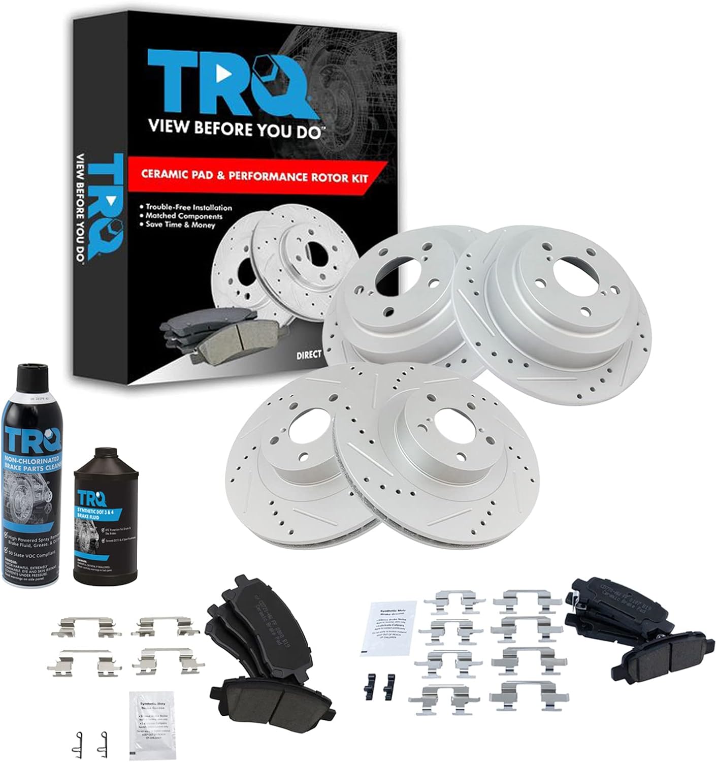 TRQ Performance Brake Pad & Rotor Kit for 2002-2003 Subaru