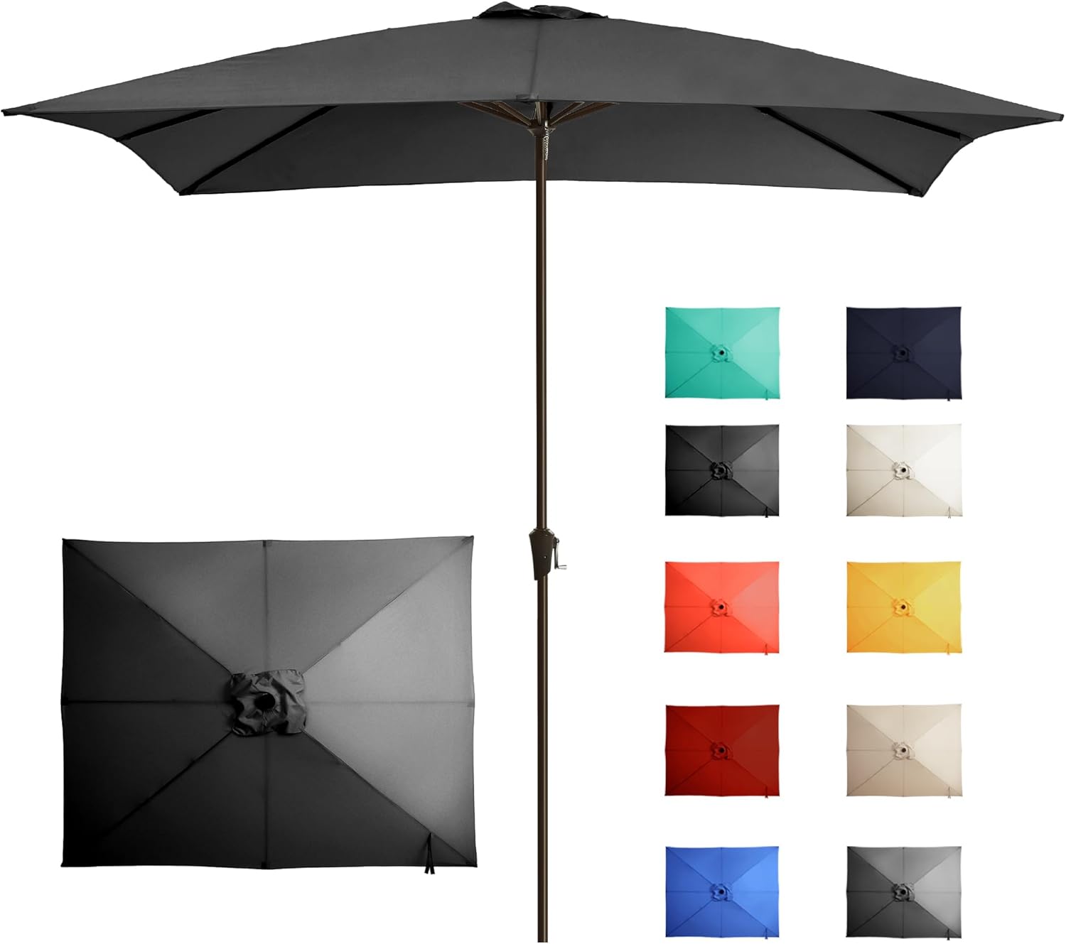 Ayge 8x10FT Large Rectangular Patio Umbrella for Outdoor Use