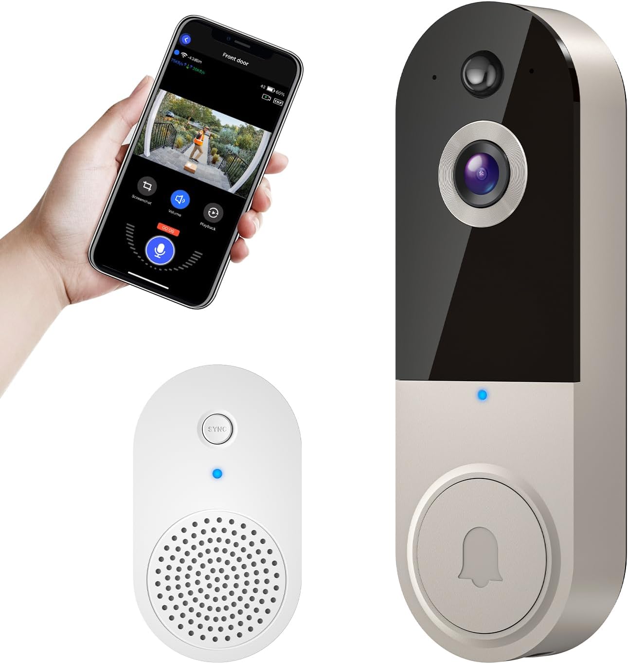 Hubposh Smart Doorbell: AI Motion Detection & Night Vision