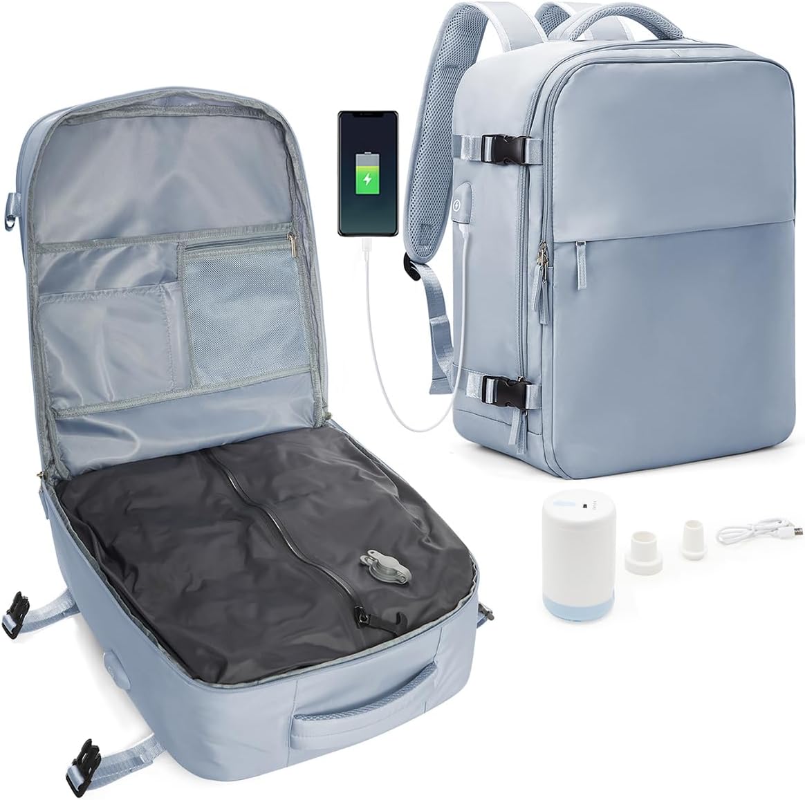 Vacuum Seal Travel Backpack with Pump for Efficient Packing
