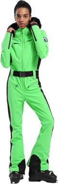 GSOU SNOW Womens Ski Suit One Piece Snowsuit - Warm Waterproof