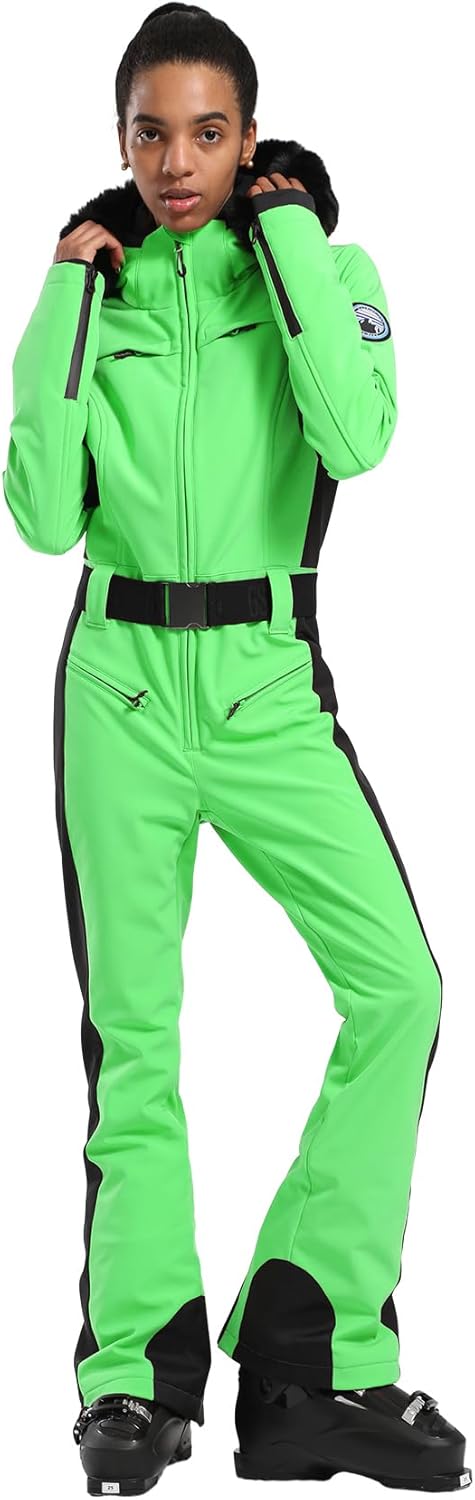 GSOU SNOW Womens Ski Suit One Piece Insulated Jumpsuit