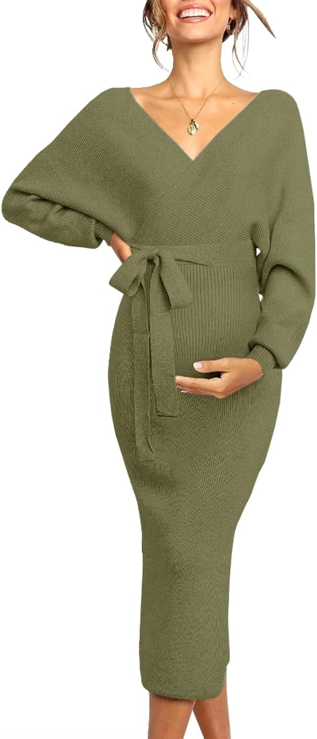 Maternity Nursing Dress Sweater Dress for Baby Shower Events