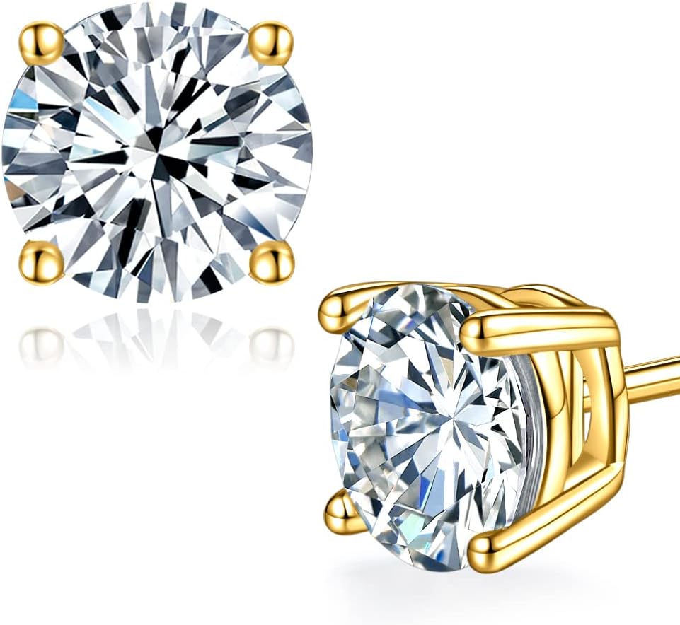 Moissanite Stud Earrings for Women in Sterling Silver 925 Jewelry