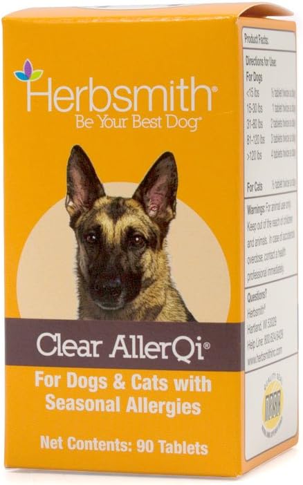 Herbsmith Clear AllerQi Allergy Aid for Cats and Dogs - 90 Tablets