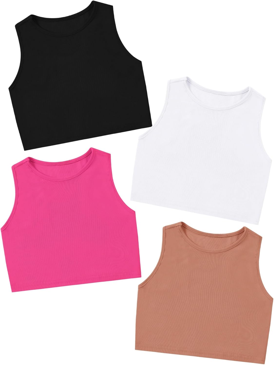 EXARUS Girl's Crop Tank Tops for Dance and Casual Wear