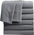 Twin Flat Sheets Pack of 6 Dark Grey - Soft Microfiber Twin Flat
