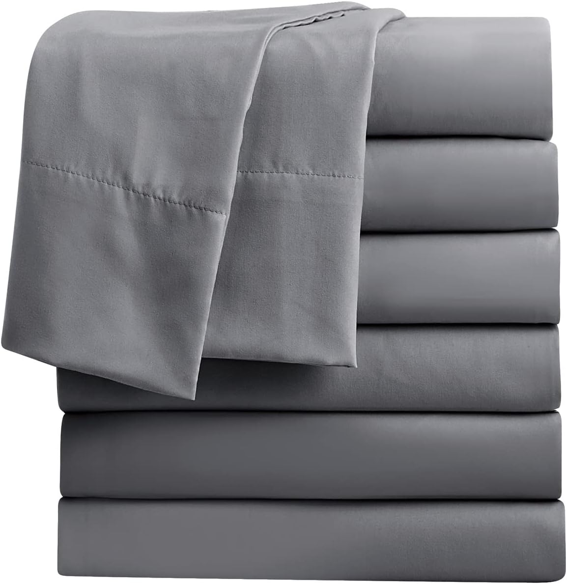 FreshCulture Twin Flat Sheets Pack of 6, Soft Microfiber Bedding