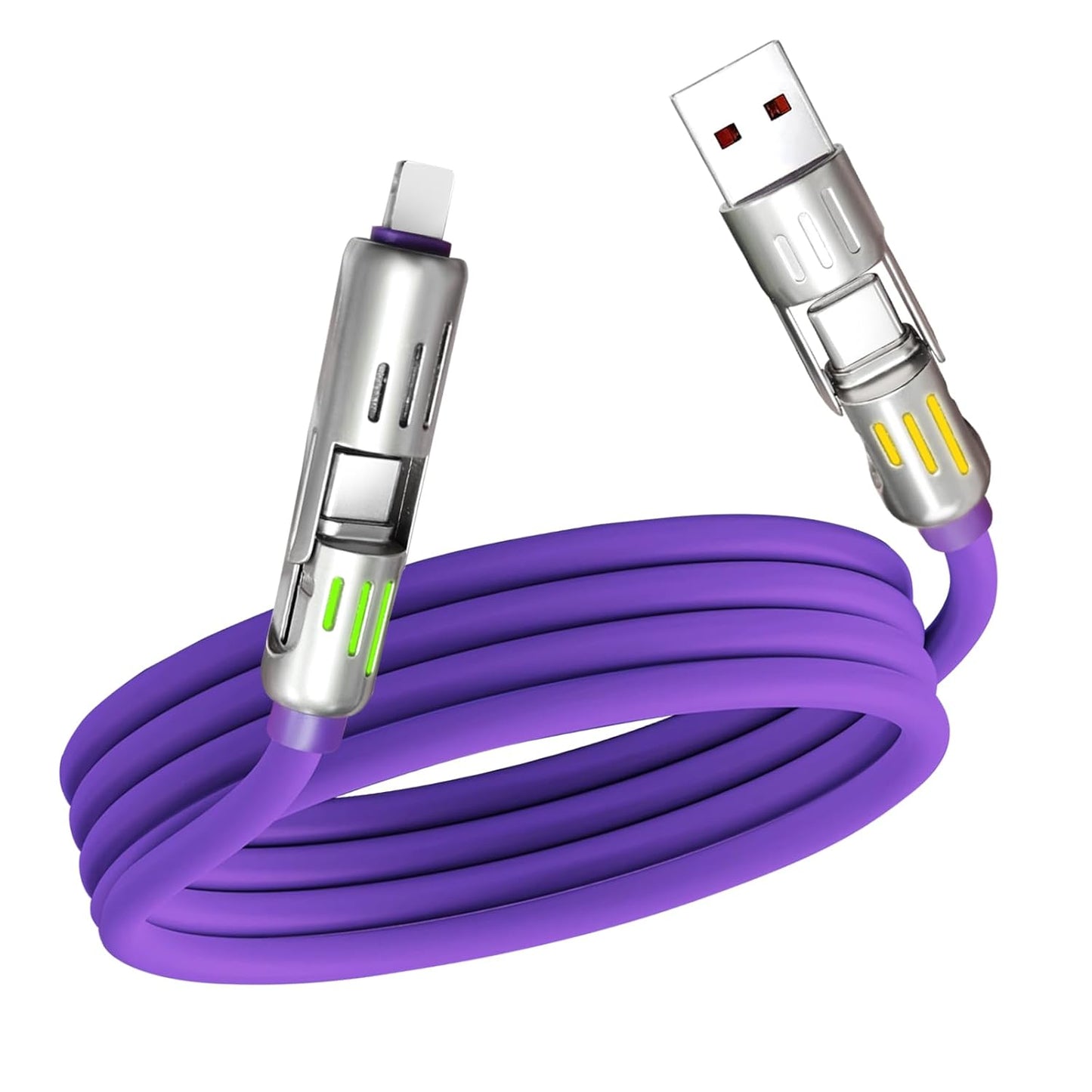 5FT Purple 4-in-1 Charging Cable - Fast Charge All Devices 