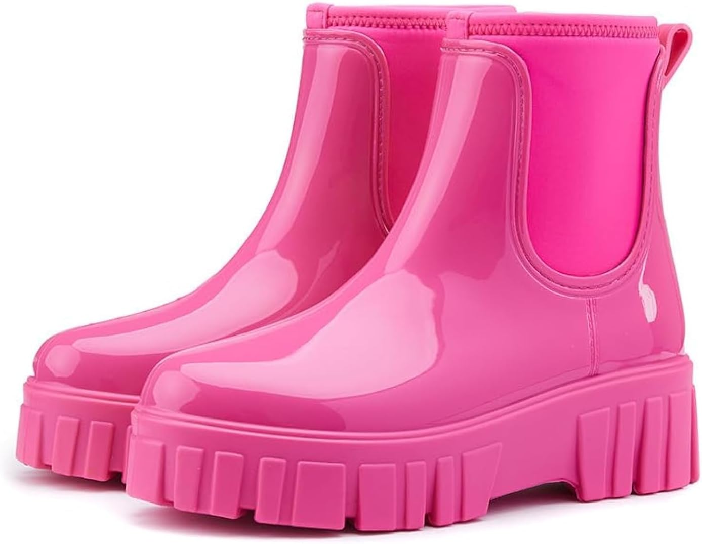 Womens Rain Boots - Comfortable Waterproof Chelsea Ankle Boots