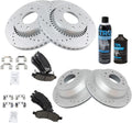 Front & Rear Ceramic Brake Pad and Rotor Kit - G-Coated Slotted X