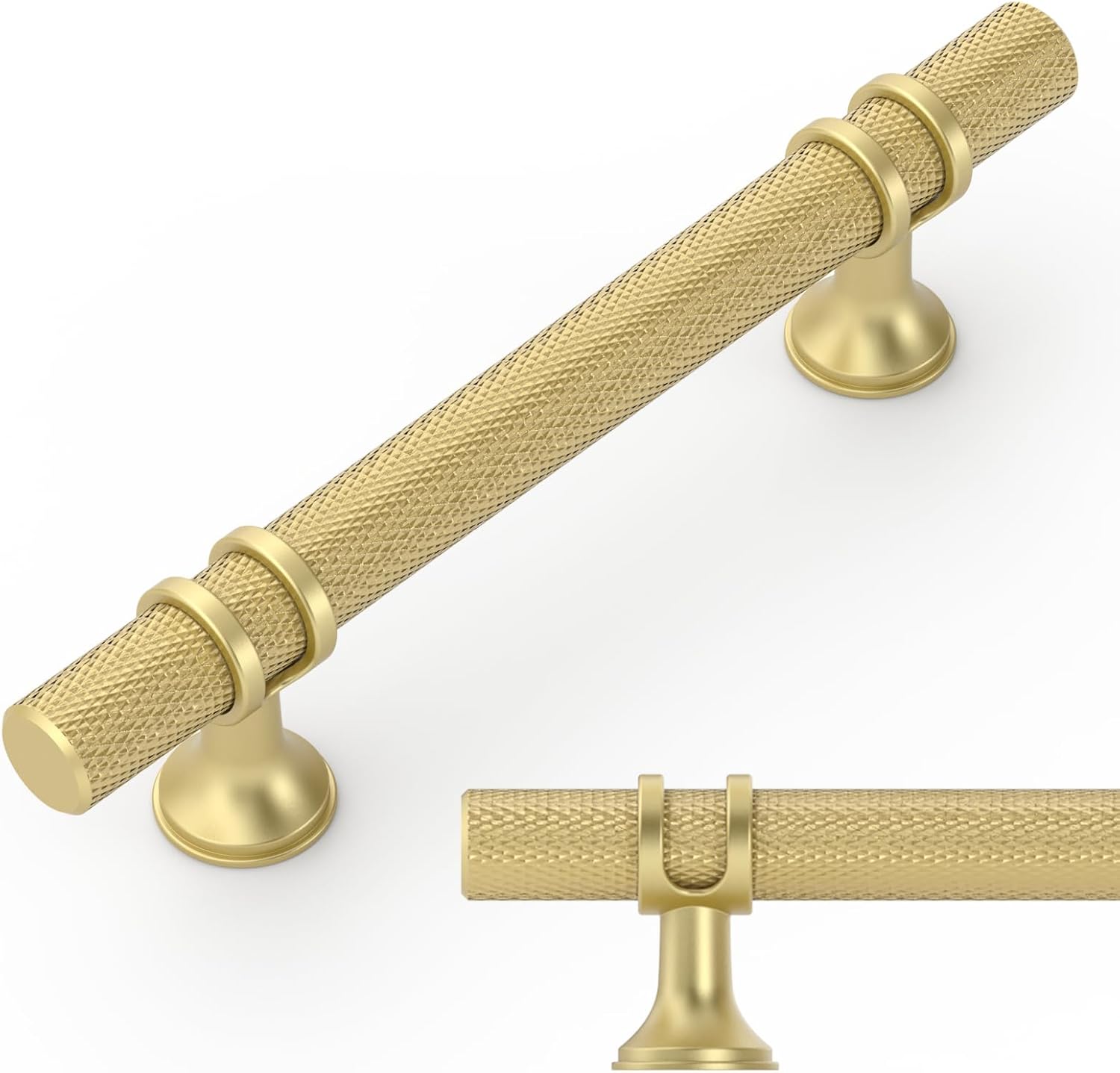Amerdeco 10 Pack Brushed Gold Cabinet Pulls for Kitchen Use