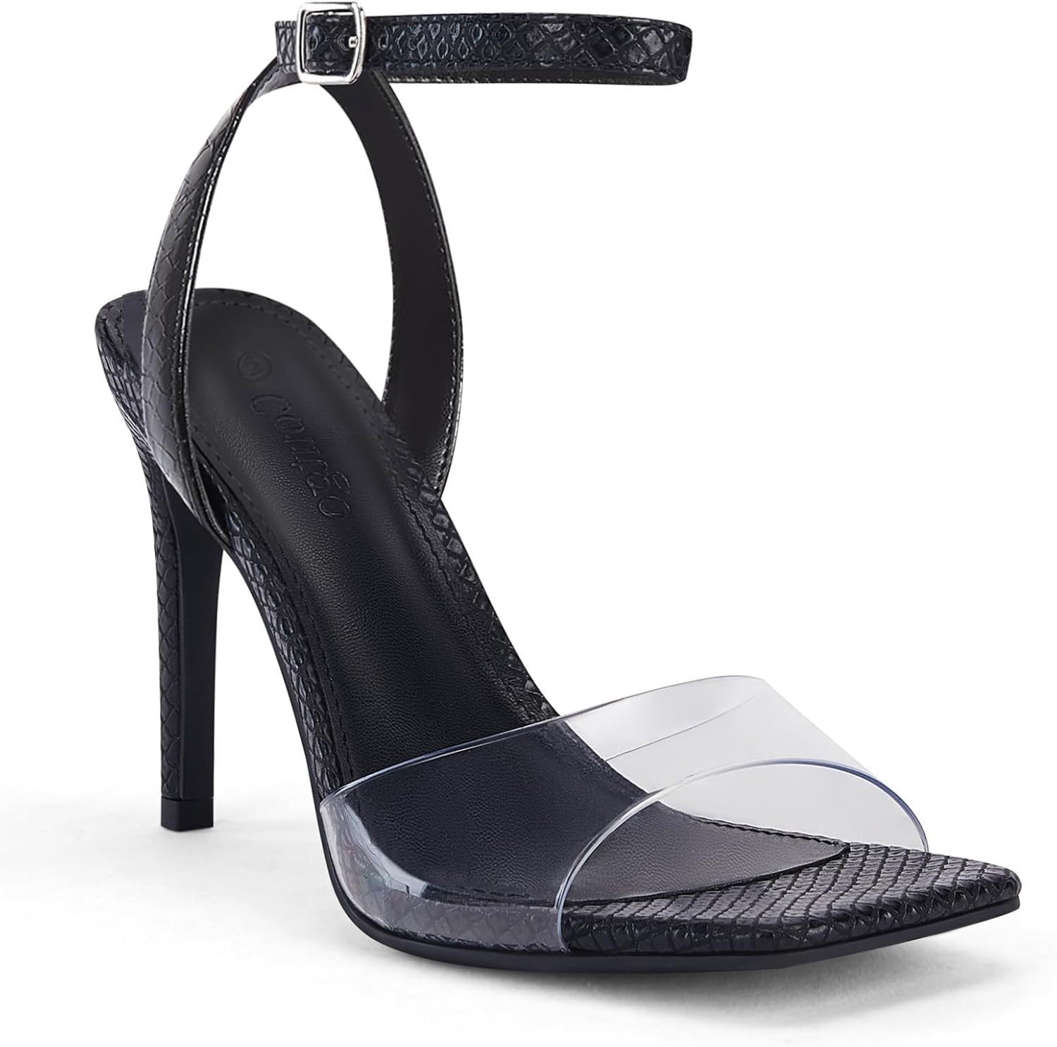 Coutgo Womens Clear Heels Sandals for Elegant Summer Style
