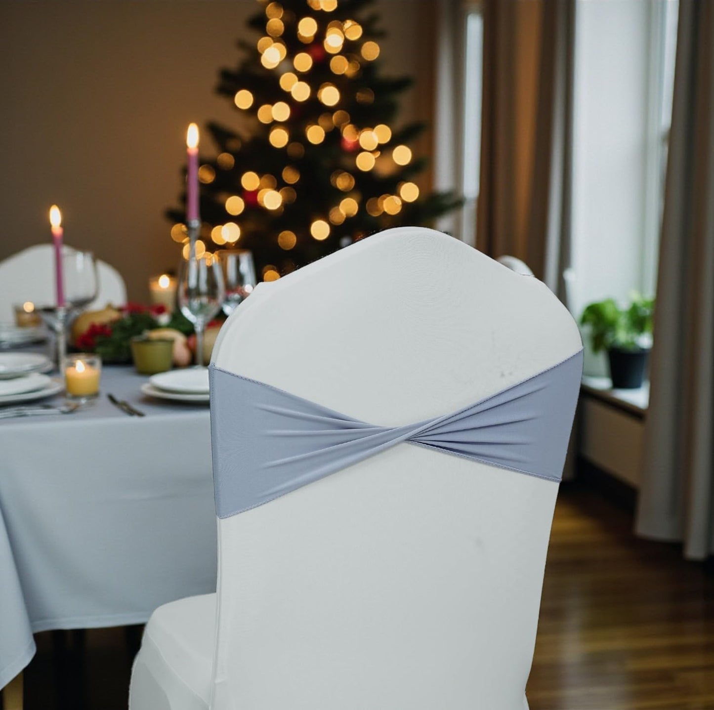 MDS 75 Pack Spandex Chair Sashes for Weddings and Parties
