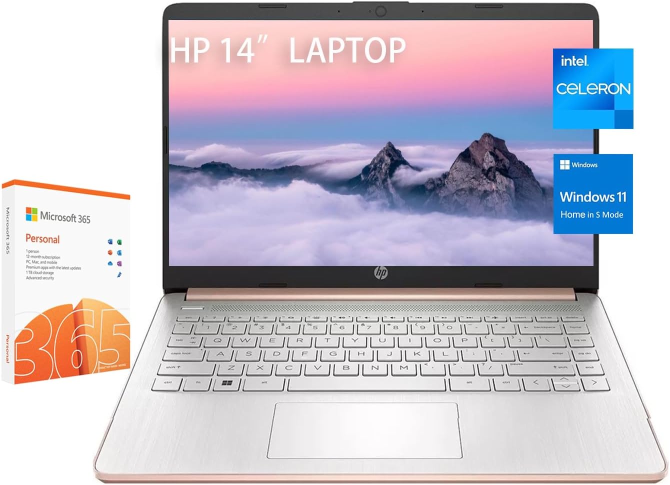 HP Stream 14 Inch Laptop with Intel Celeron and 1TB Cloud Storage