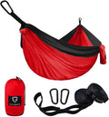 XL Double Camping Hammock Red and Black - 500 lb Capacity