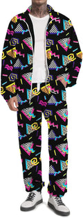 80s 90s Tracksuit Men Retro Windbreaker Set - Lightweight Vibe