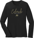 NCAA Thin Script Team Color Womens Long Sleeve T Shirt - Official