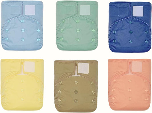 Leakproof Reusable Diaper Shells for Babies 8-36lbs - Pack of 6
