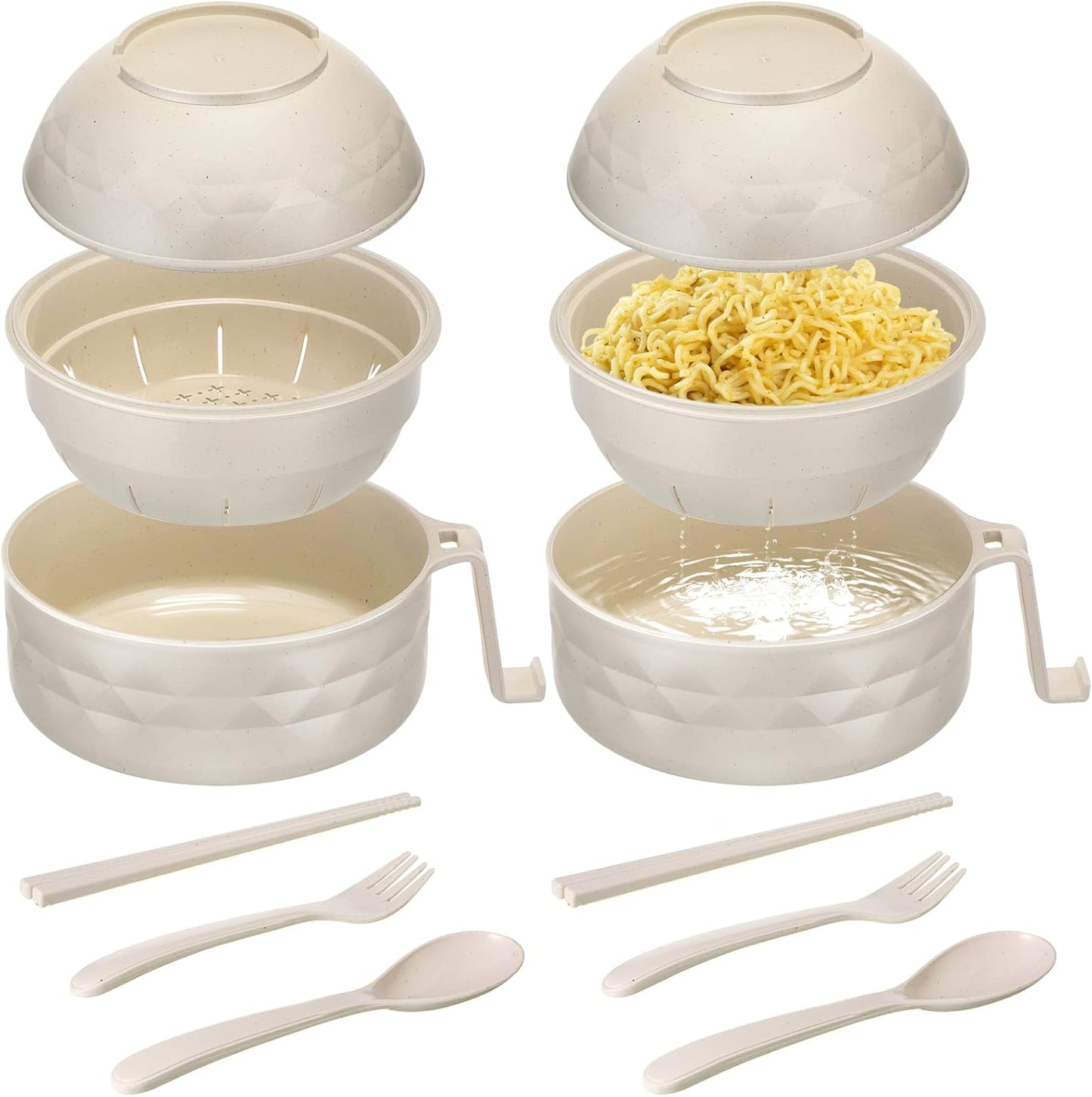 Zubebe Microwave Ramen Bowl Set - College Dorm Essential!