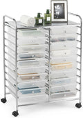 20-Drawer Rolling Storage Cart Clear - Mobile Craft Organizer