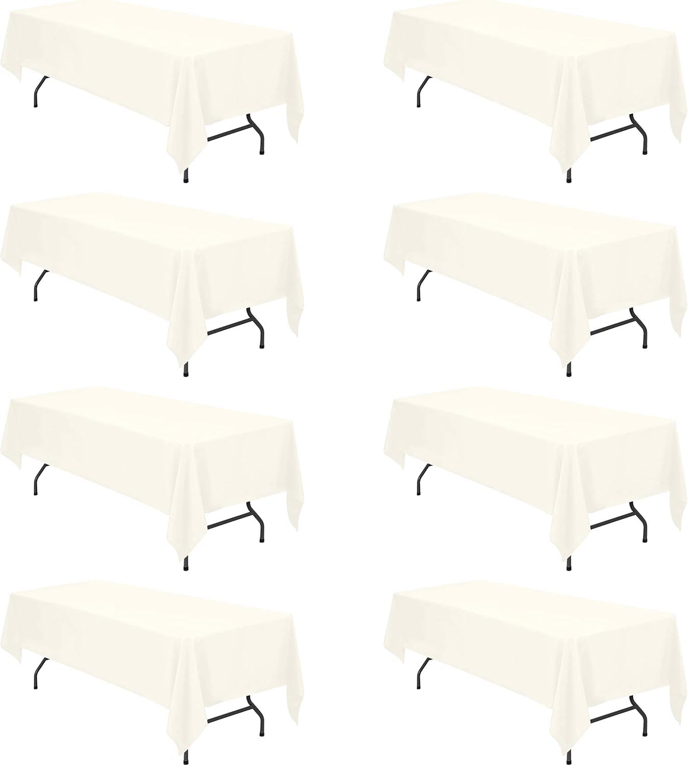 BRILLMAX Ivory Tablecloths for 8 Foot Rectangle Tables - 8 Pack