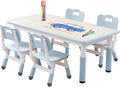 Kids Table and Chair Set with Adjustable Heights - Graffiti-Proof