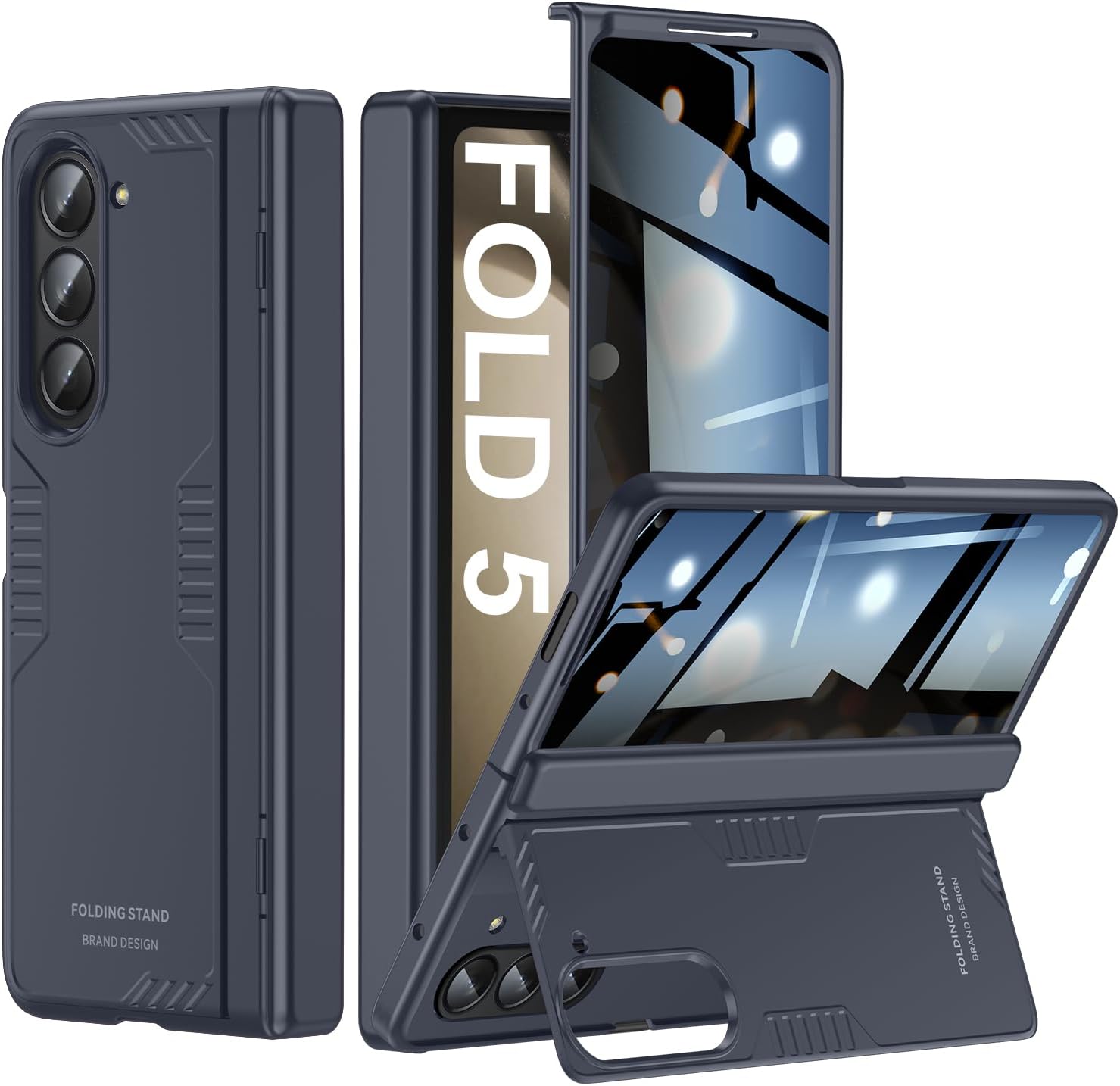 Samsung Z Fold 5 Case Stand with Privacy Screen Protector