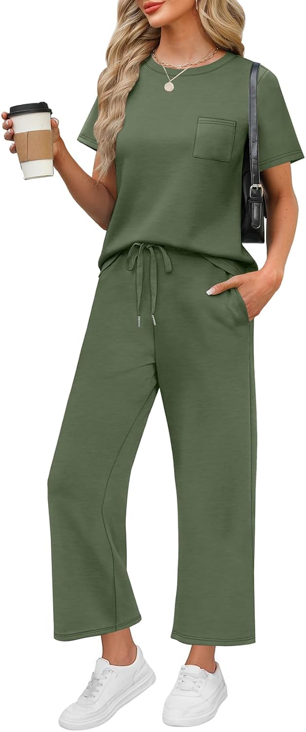 WIHOLL 2 Piece Sets for Women Casual Summer Travel Outfits