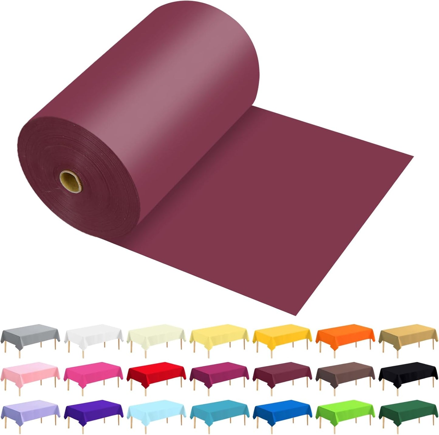 54 Inch X 600 Feet Premium Disposable Plastic Table Cover Roll