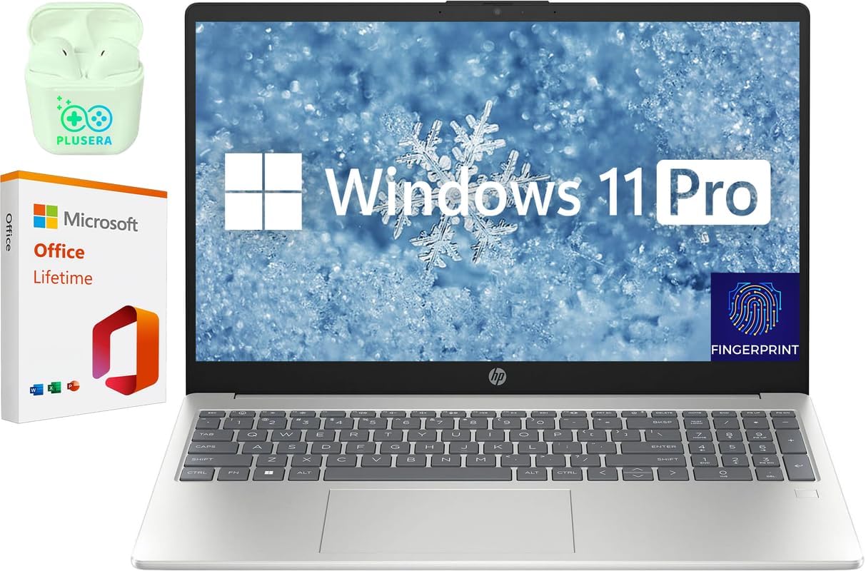HP 15.6 FHD Laptop: 32GB RAM, 1TB SSD, Windows 11 Pro + Office, Fingerprint Reader