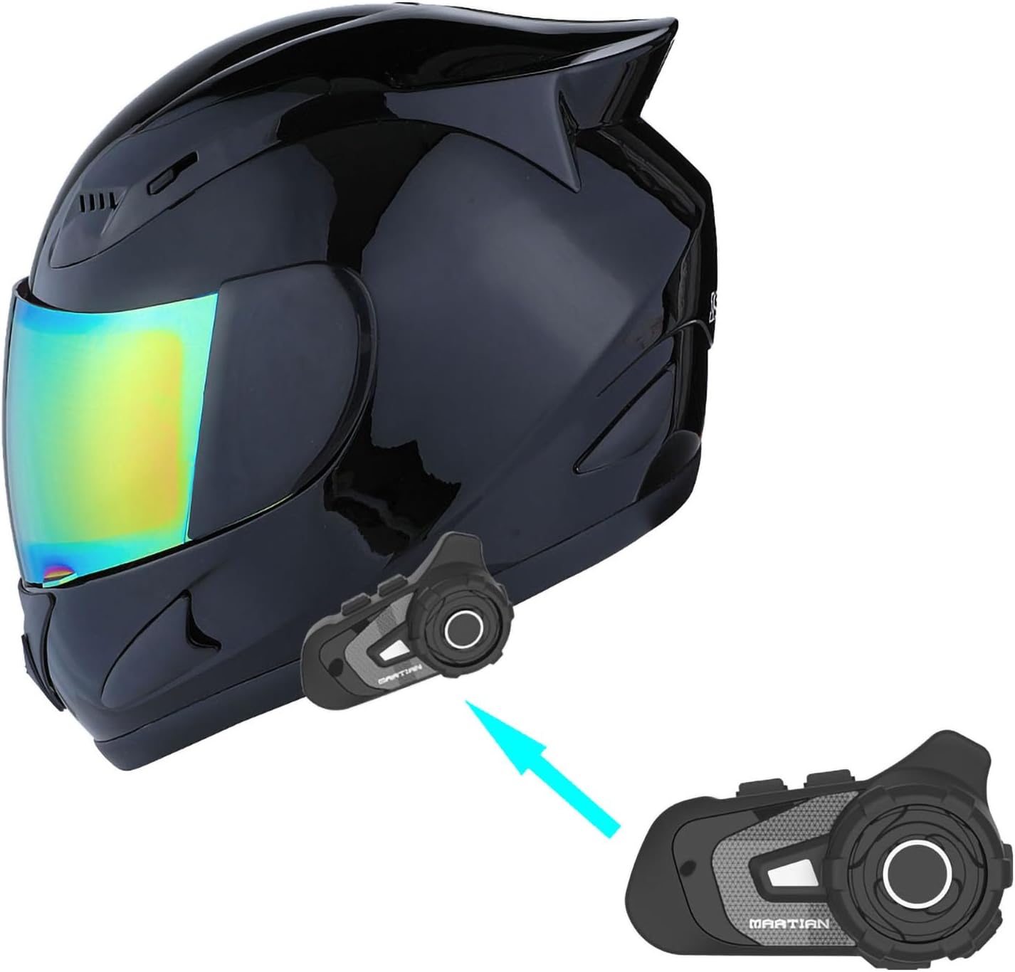 1STORM Motorcycle Full Face Helmet with Bluetooth Headset Bundle
