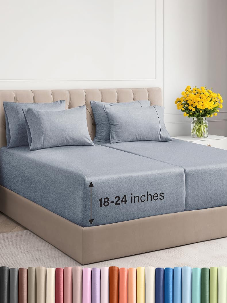 Extra Deep Split King Sheet Set - 7 Piece Breathable Sheets