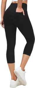 Jeggings for Women Pull On Capri Jeans High Waisted - Tummy Control