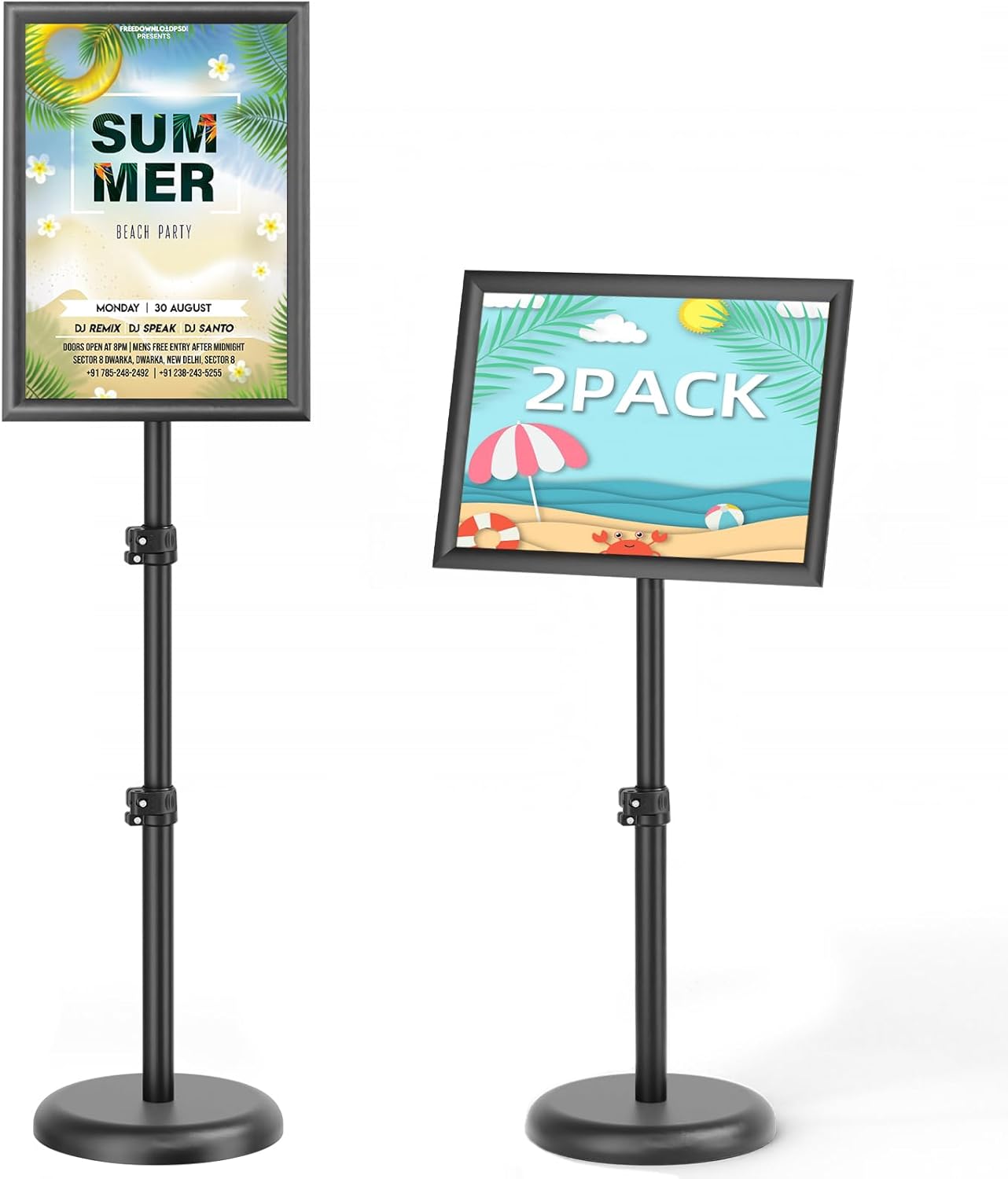 2Pack Adjustable Floor Sign Stand for Malls, Schools, Restaurants