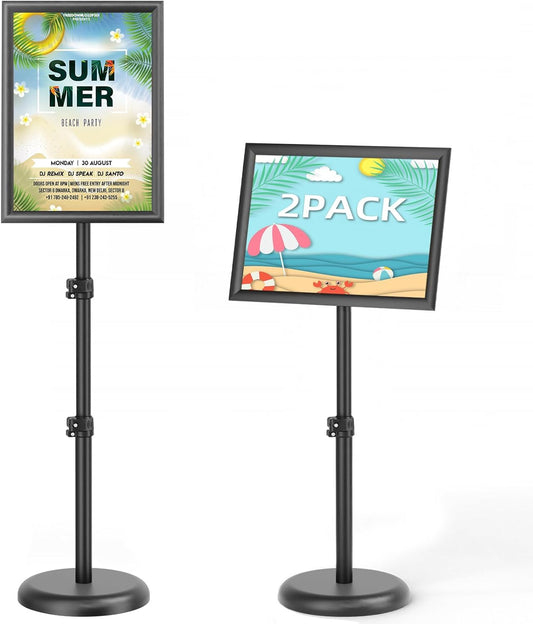 2Pack Adjustable Floor Sign Stand for Malls, Schools, Restaurants