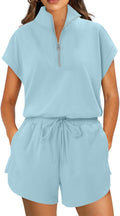 Two Piece Sets for Women Short Sleeve Tracksuit - Lightweight Fit