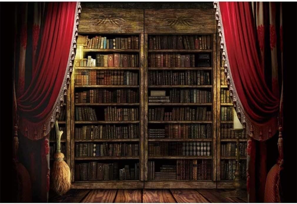 Leowefowa Vintage Bookshelf Backdrops for Stunning Portraits