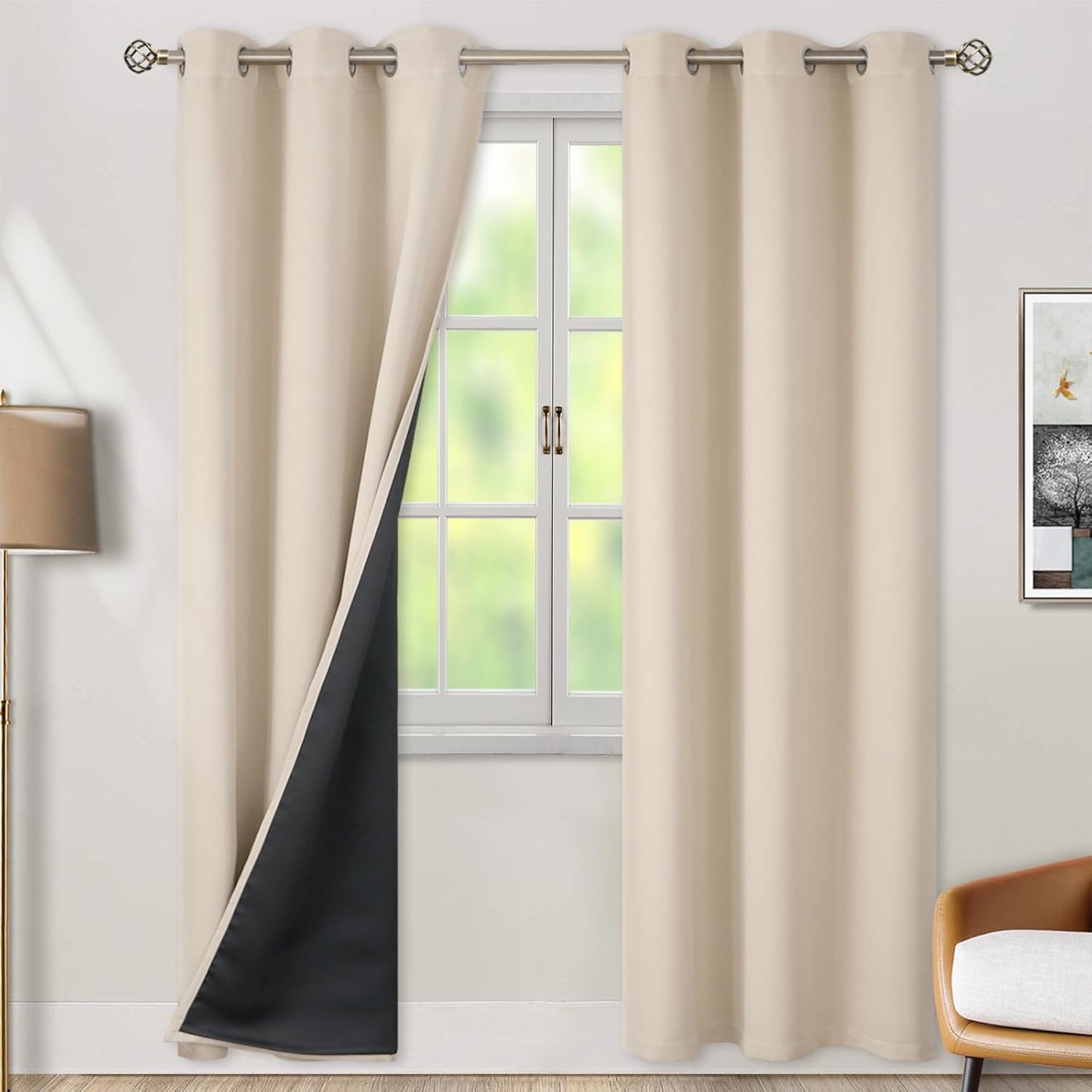 BGment Thermal Insulated Blackout Curtains for Total Light Blocking