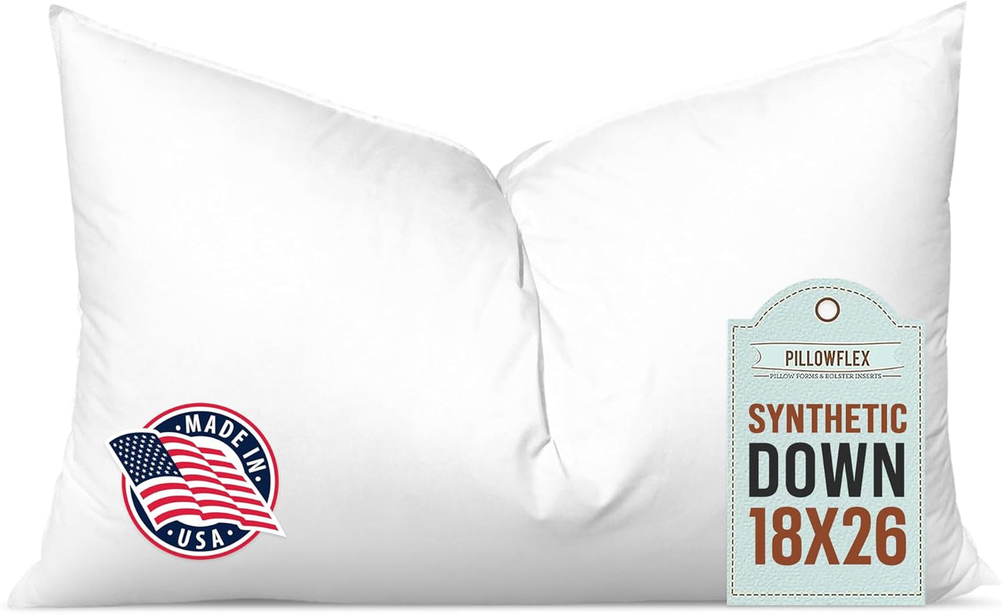 Pillowflex Synthetic Down Pillow Insert - Ultra Soft 18x26 Size