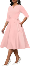 Midi A-Line Fit and Flare Dress for Women - Comfortable