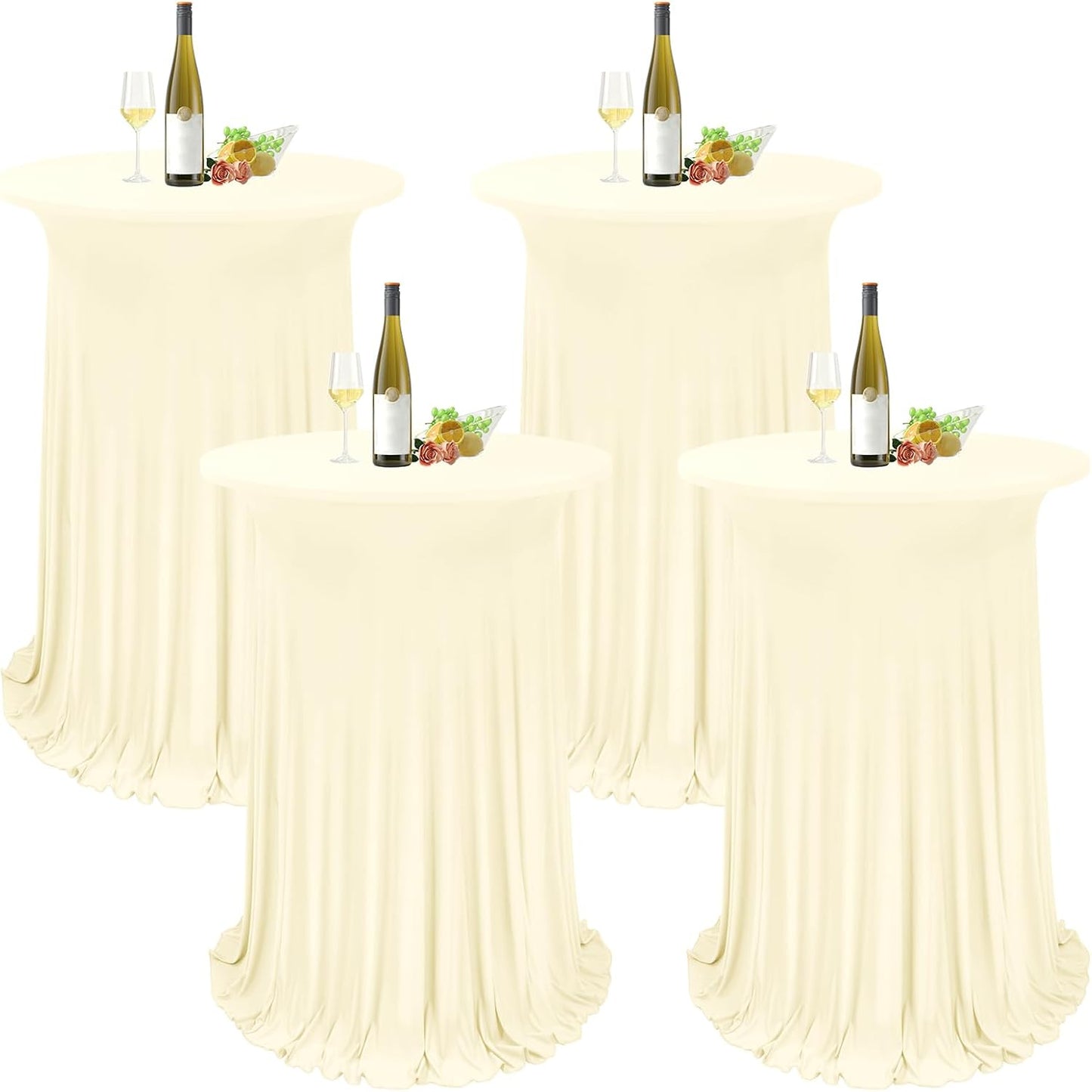 4 Packs Round Cocktail Table Skirt for Elegant Events and Parties