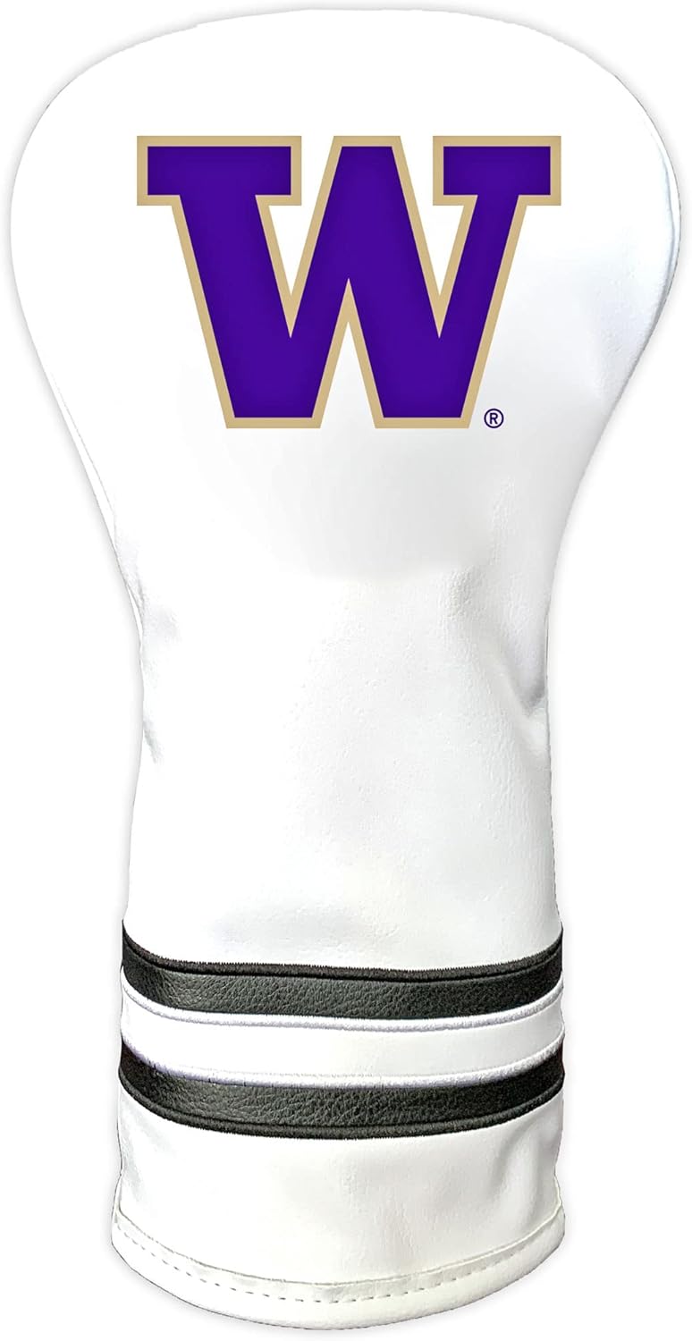 NCAA White Vintage Driver Golf Club Headcover for Team Spirit