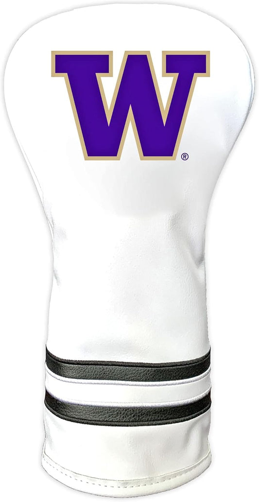 NCAA White Vintage Driver Golf Club Headcover for Team Spirit