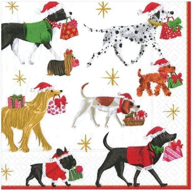 Caspari Christmas Cocktail Napkins: Festive Delivery!