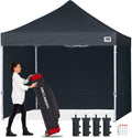 10x10 Commercial Pop Up Canopy Tent with Sidewalls - Black